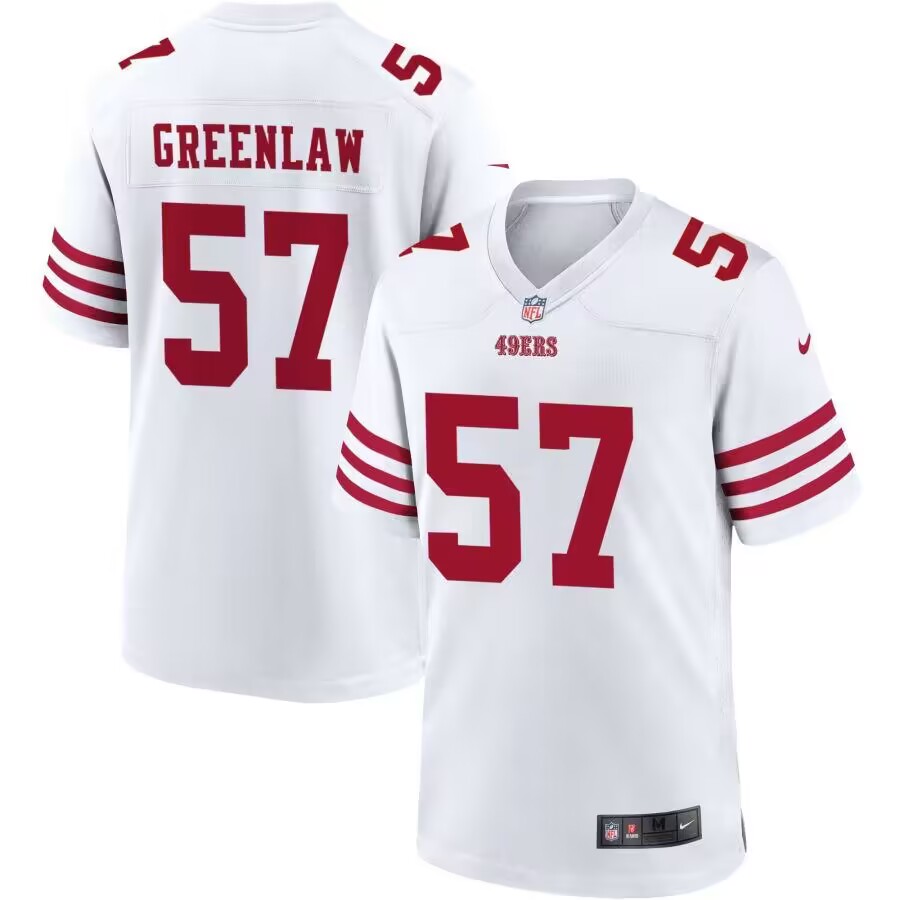 Men's San Francisco 49ers #57 Dre Greenlaw White Stitched Game Football Jersey